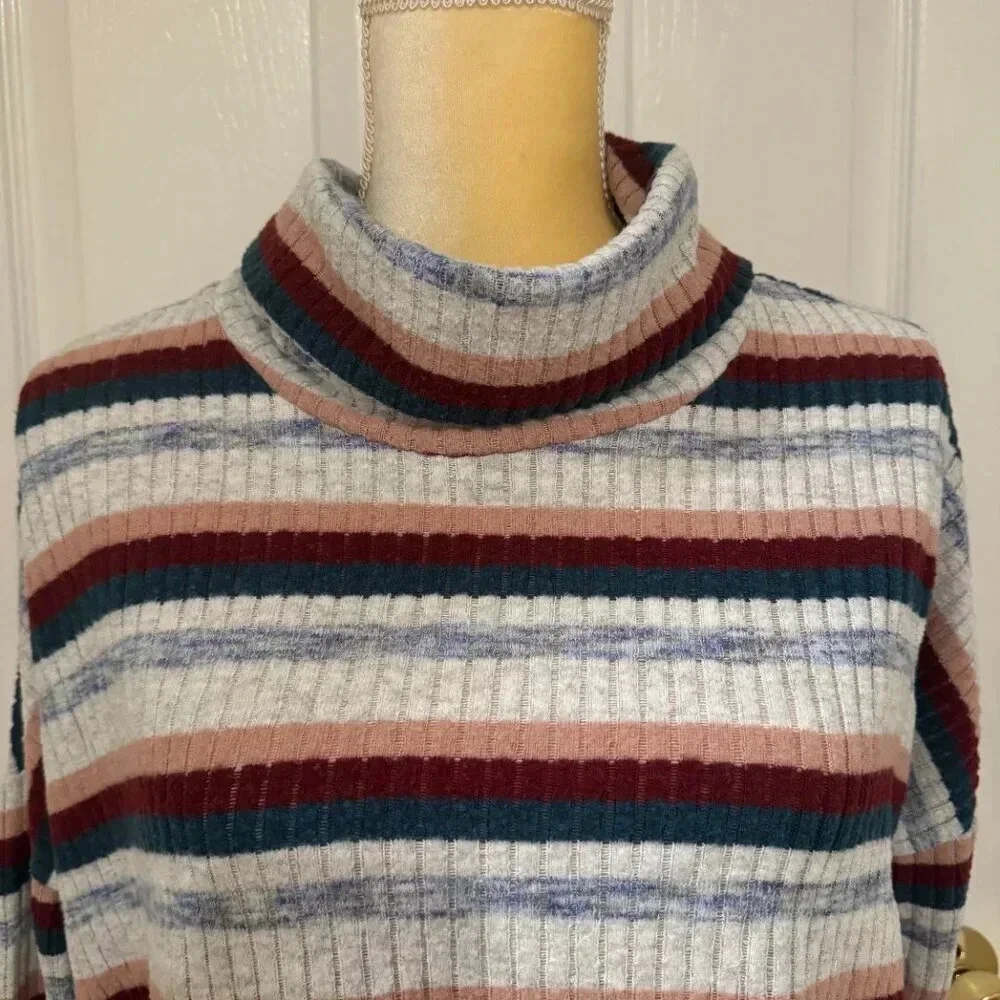 Saturday Sunday by Anthropologie Pippa Haccie Striped Turtleneck Ribbed Sweater - Picture 3 of 8